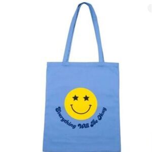 SKINNYDIP London Tote Bag Everything Will Be Okay Canvas Foldable Blue W…
